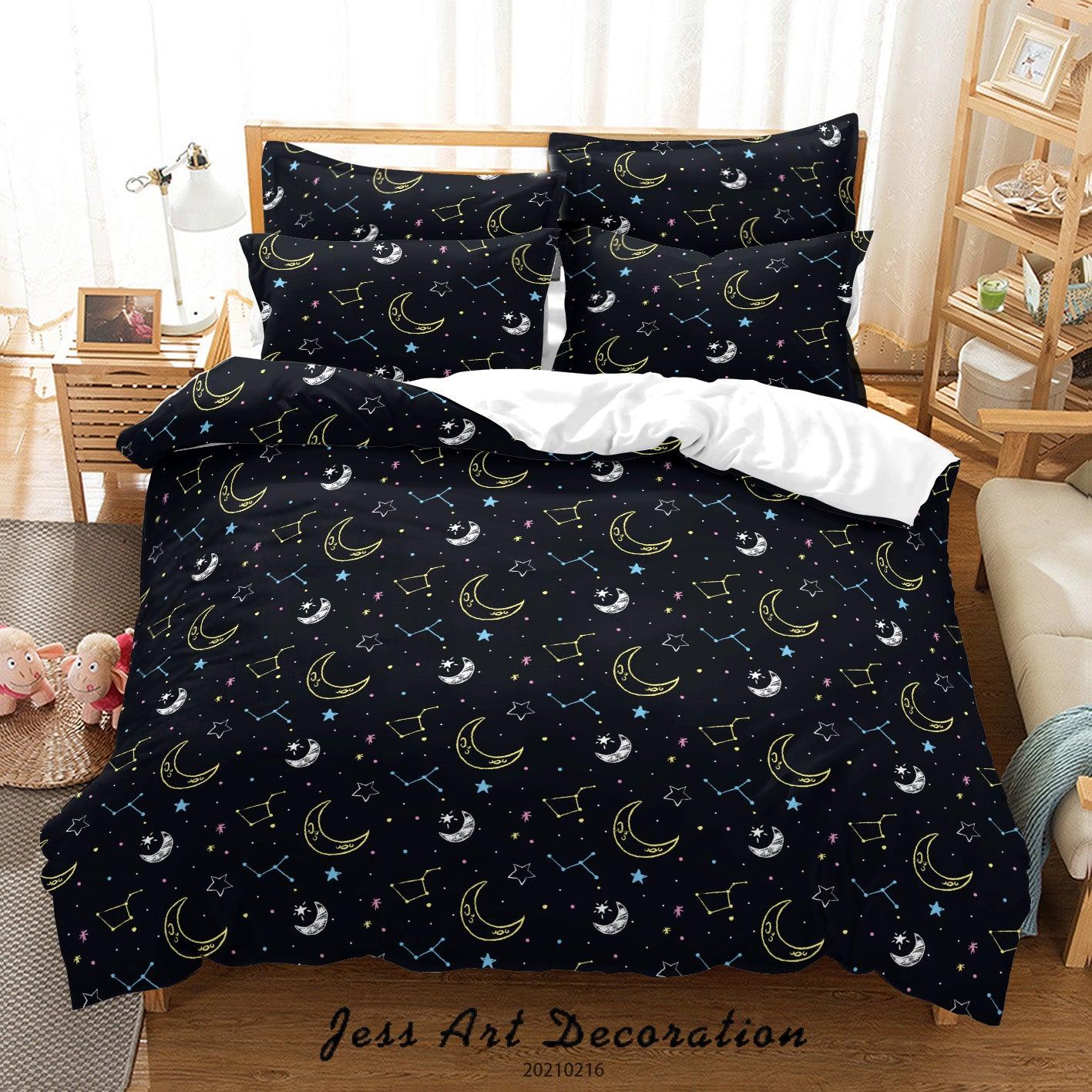 3D Hand Drawn Space Moon Cloud Quilt Cover Set Bedding Set Duvet Cover Pillowcases 279- Jess Art Decoration