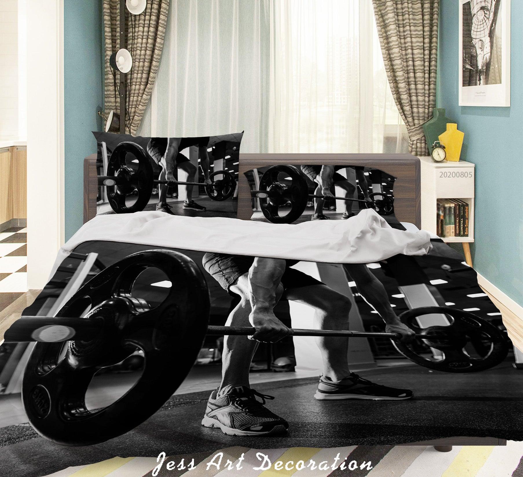 3D Strength Barbell Quilt Cover Set Bedding Set Duvet Cover Pillowcases LXL 84- Jess Art Decoration