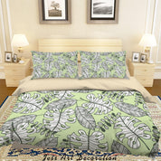 3D Green Leaves Quilt Cover Set Bedding Set Duvet Cover Pillowcases SF79- Jess Art Decoration