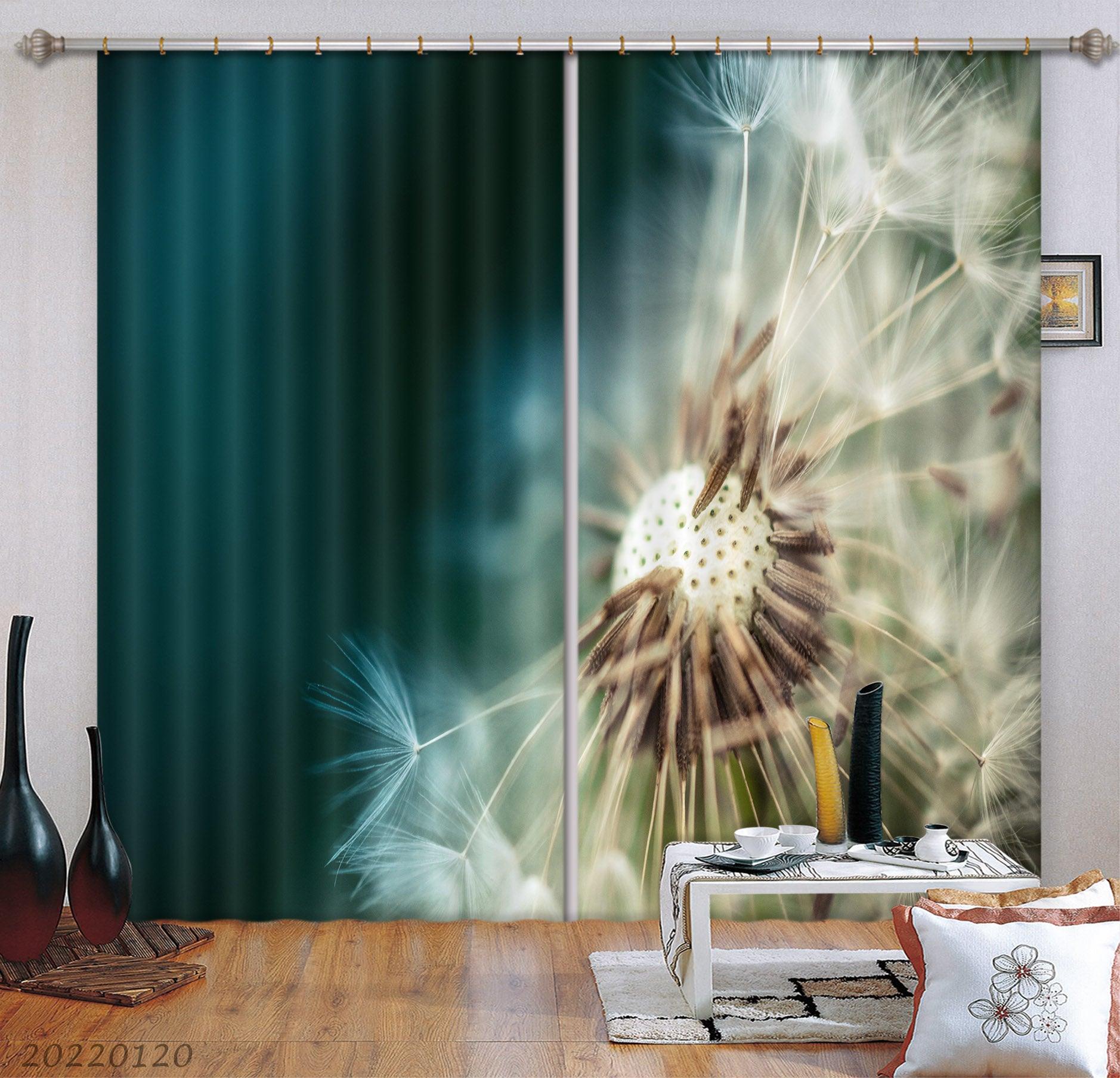 3D Dandelion Pattern Curtains and Drapes GD 1673- Jess Art Decoration