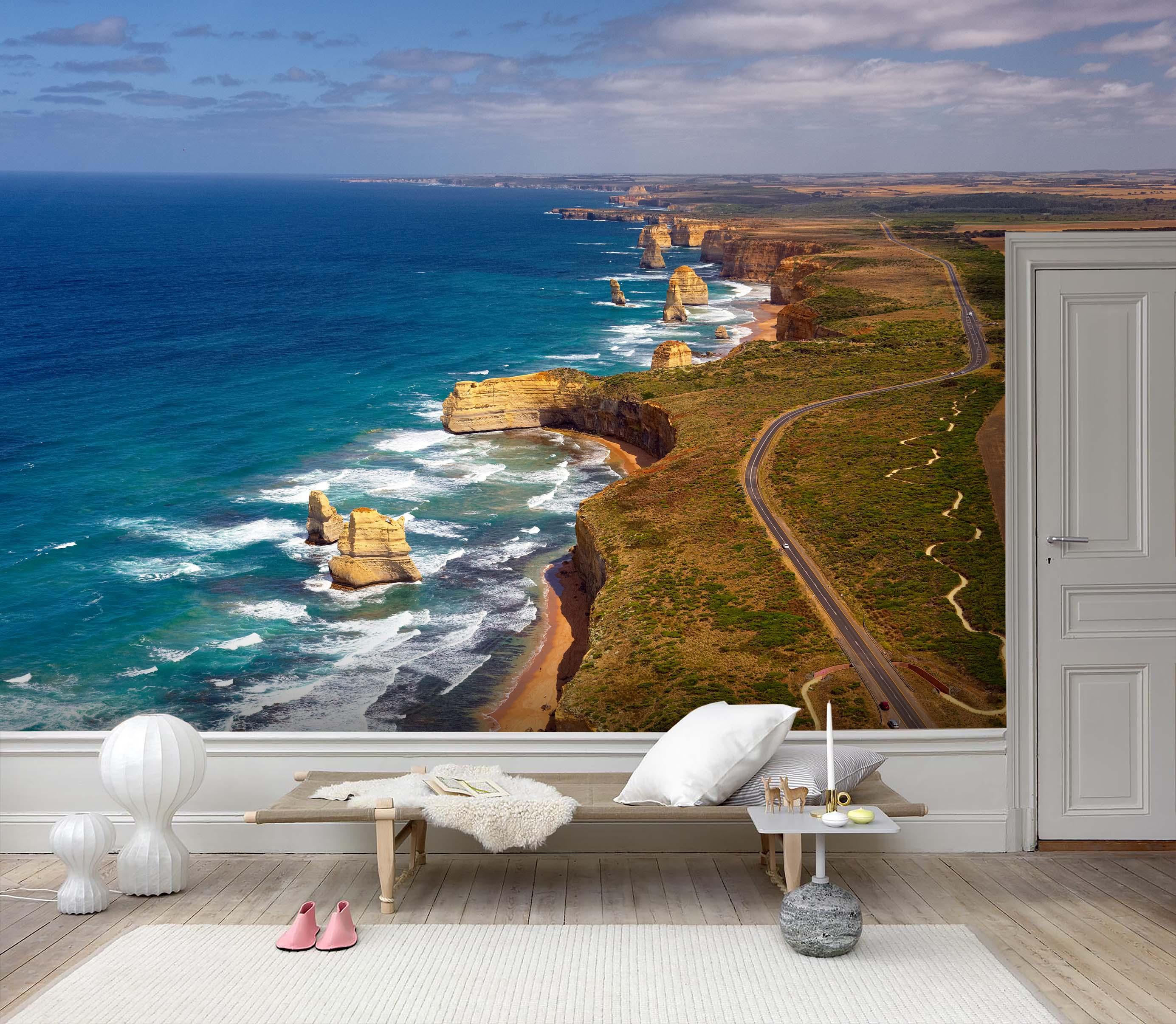 3D Blue Coast Wall Mural Wallpaper 86- Jess Art Decoration