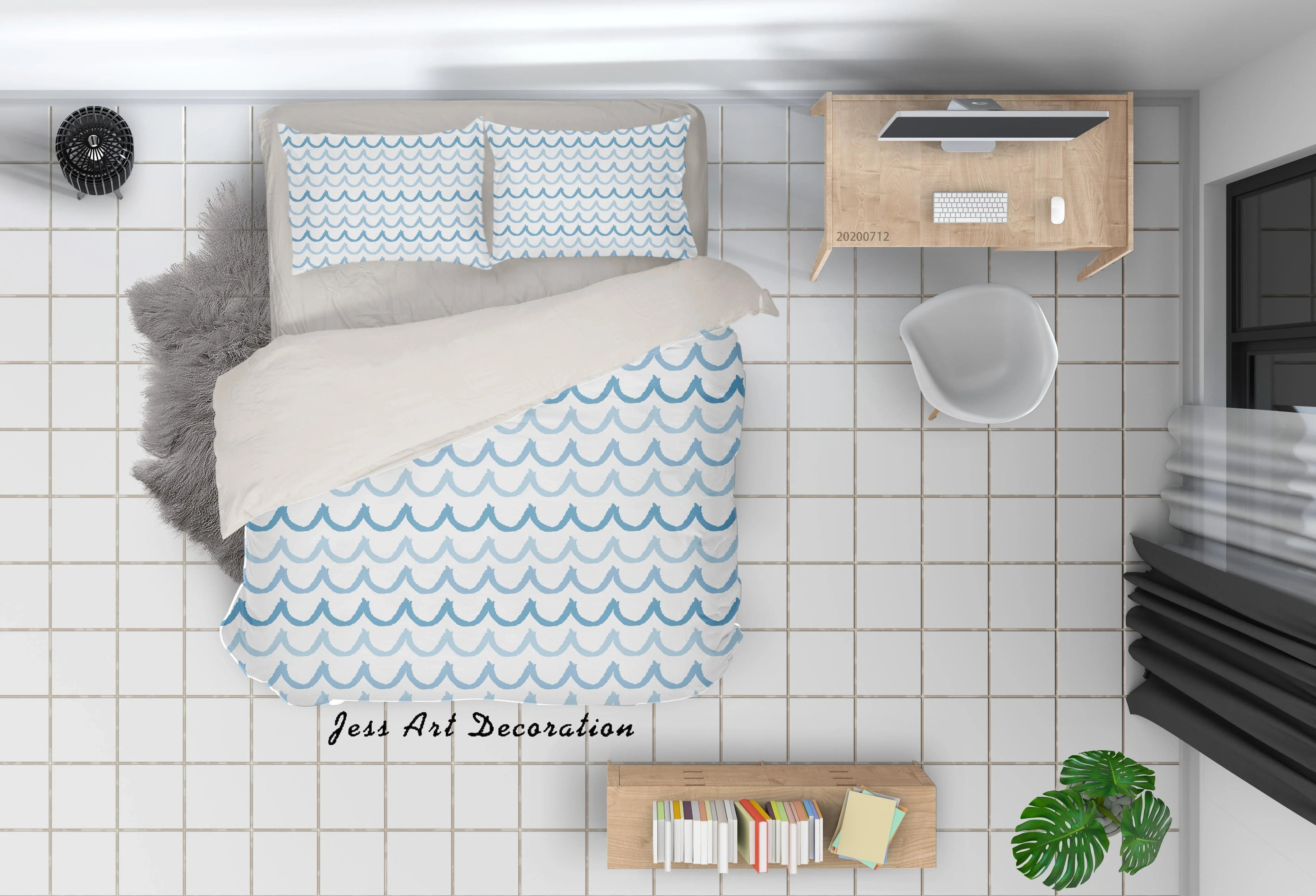 3D Fresh Abstract Wave Pattern Quilt Cover Set Bedding Set Duvet Cover Pillowcases WJ 4034- Jess Art Decoration
