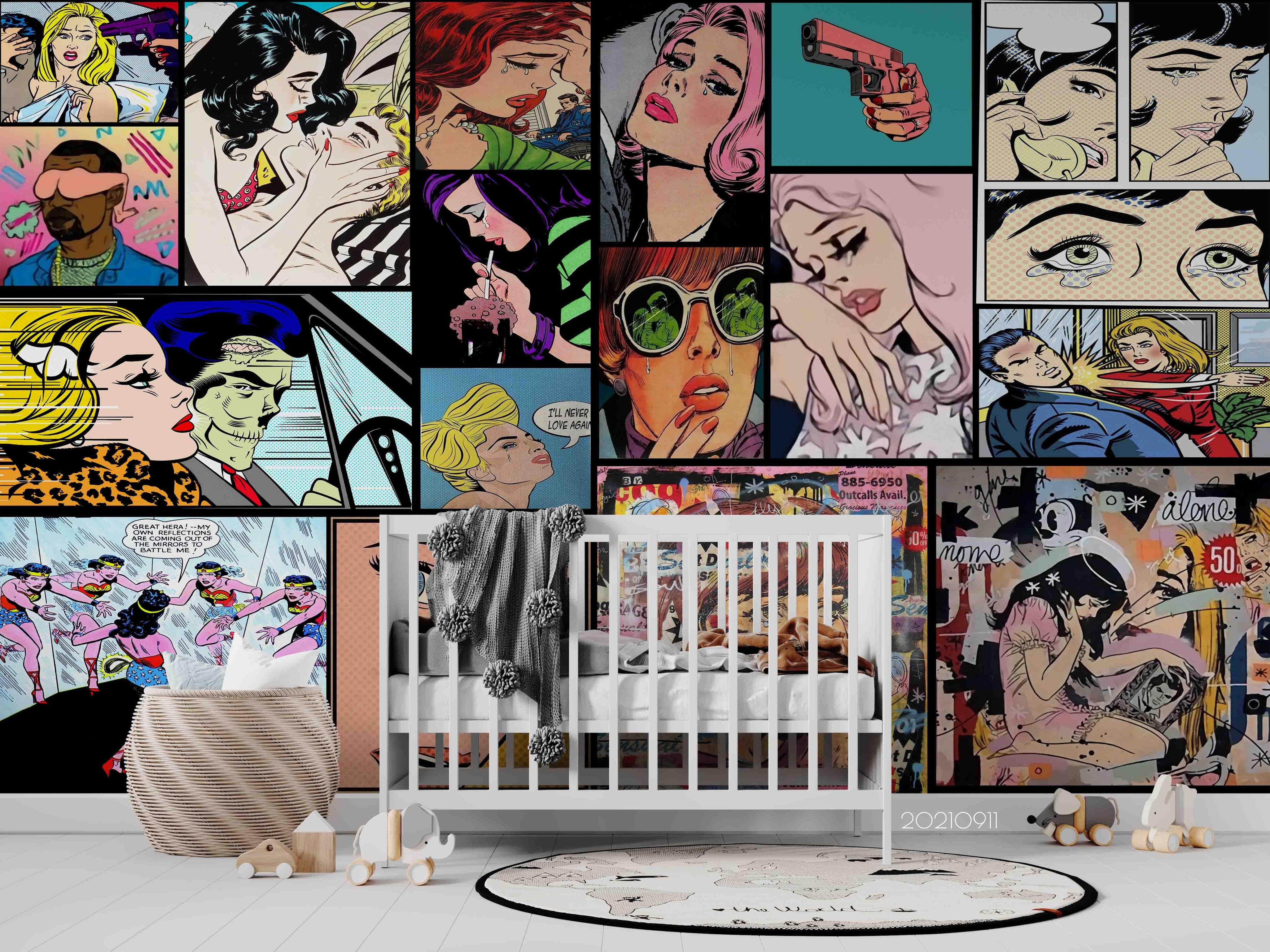 3D Anime Poster Collage anime poster collage wall wall mural wallpaper for teen room - view 2
