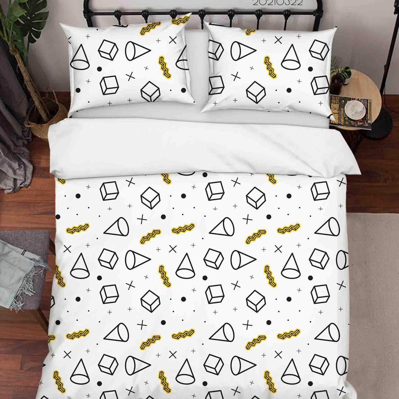 3D Abstract Geometric Pattern Quilt Cover Set Bedding Set Duvet Cover Pillowcases 14 LQH- Jess Art Decoration