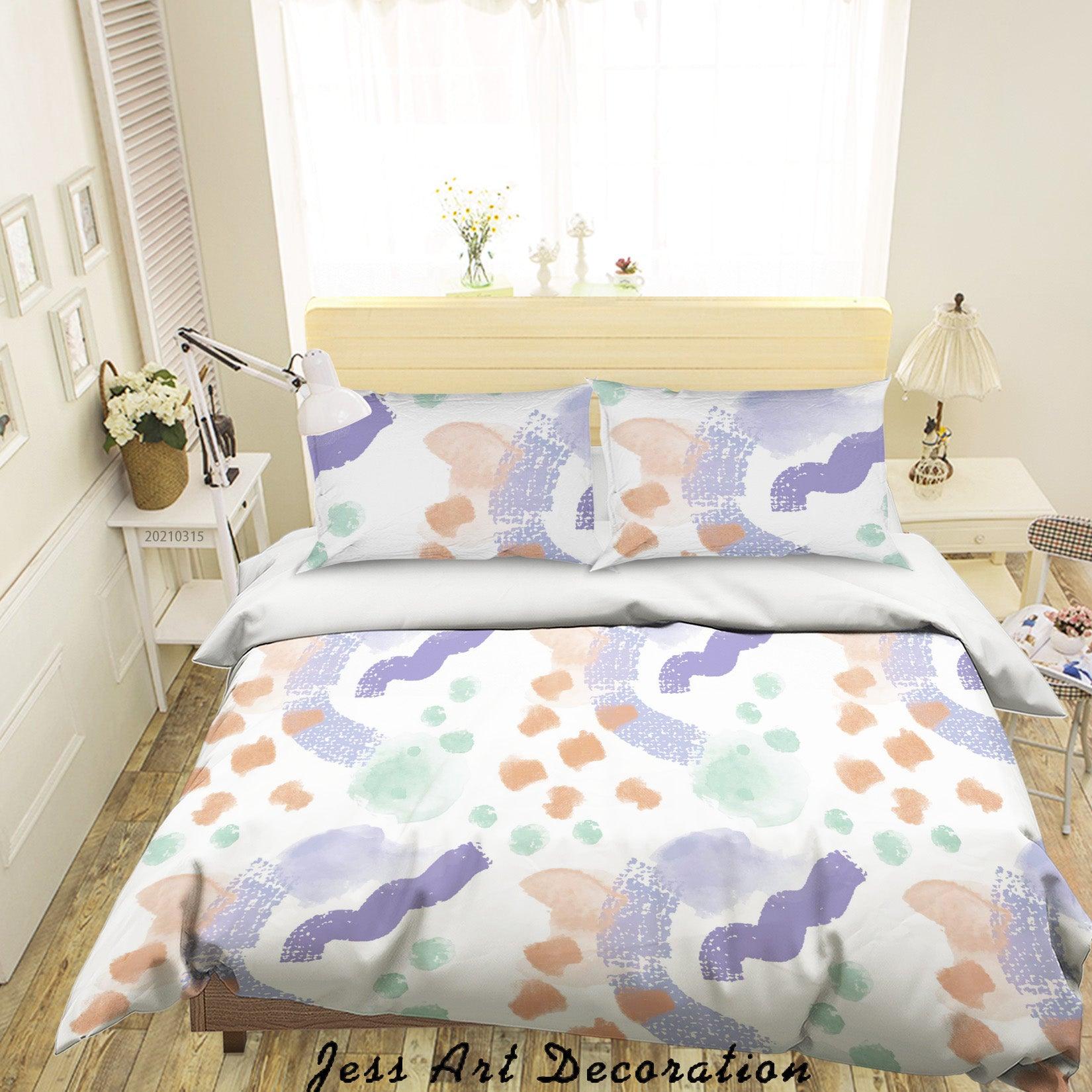 3D Watercolor Graffiti Pattern Quilt Cover Set Bedding Set Duvet Cover Pillowcases 98- Jess Art Decoration