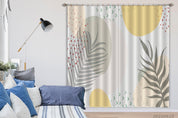 3D Abstract Leaf Pattern Curtains and Drapes LQH 4- Jess Art Decoration