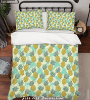 3D Hand Drawn Colorful Pineapple Quilt Cover Set Bedding Set Duvet Cover Pillowcases LXL- Jess Art Decoration