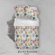 3D Abstract Hand Draw Cartoon Teapot Pattern Quilt Cover Set Bedding Set Duvet Cover Pillowcases WJ 3551- Jess Art Decoration