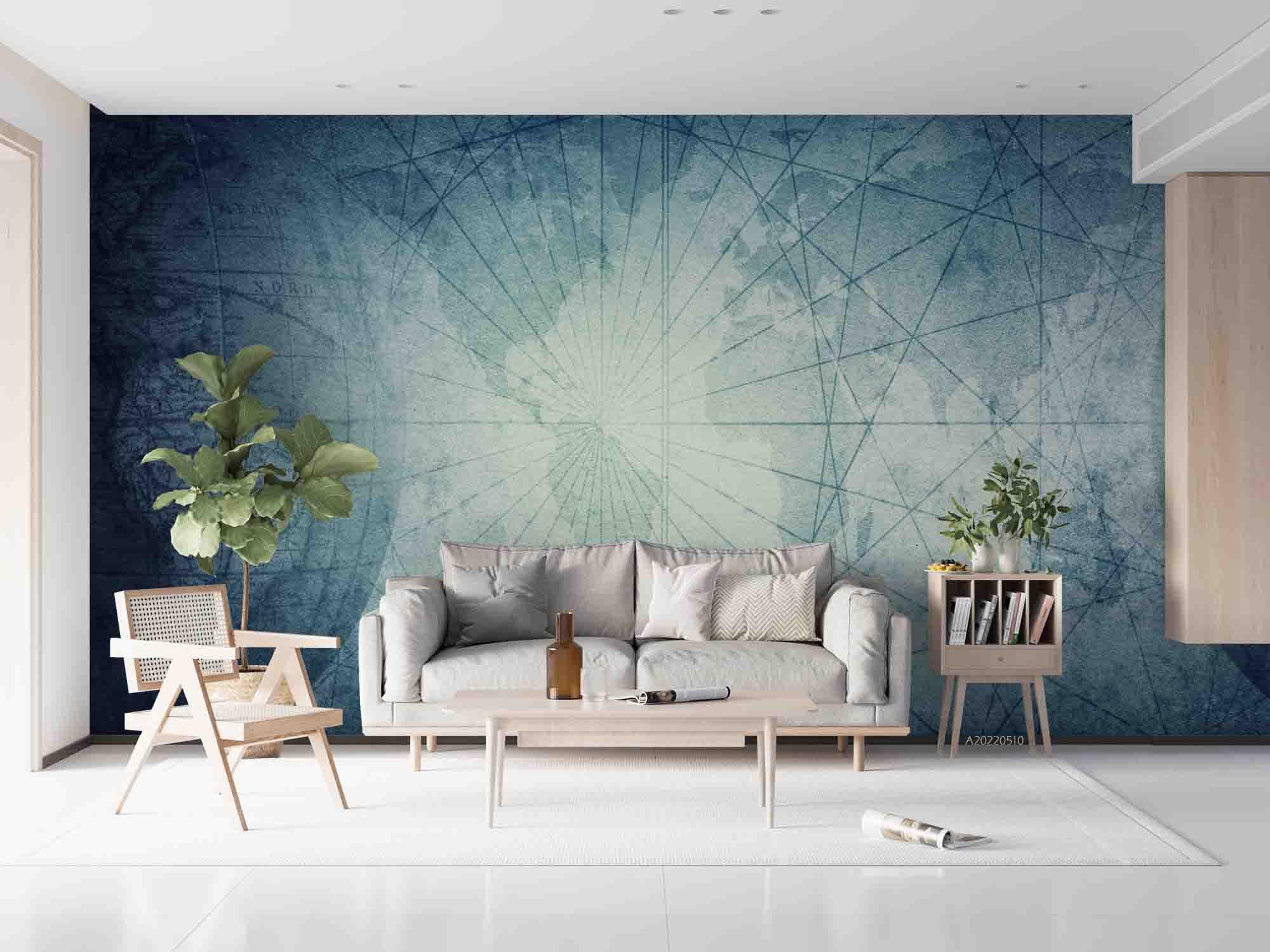 3D Abstract World Map Wall Mural Wallpaper SWW 18- Jess Art Decoration