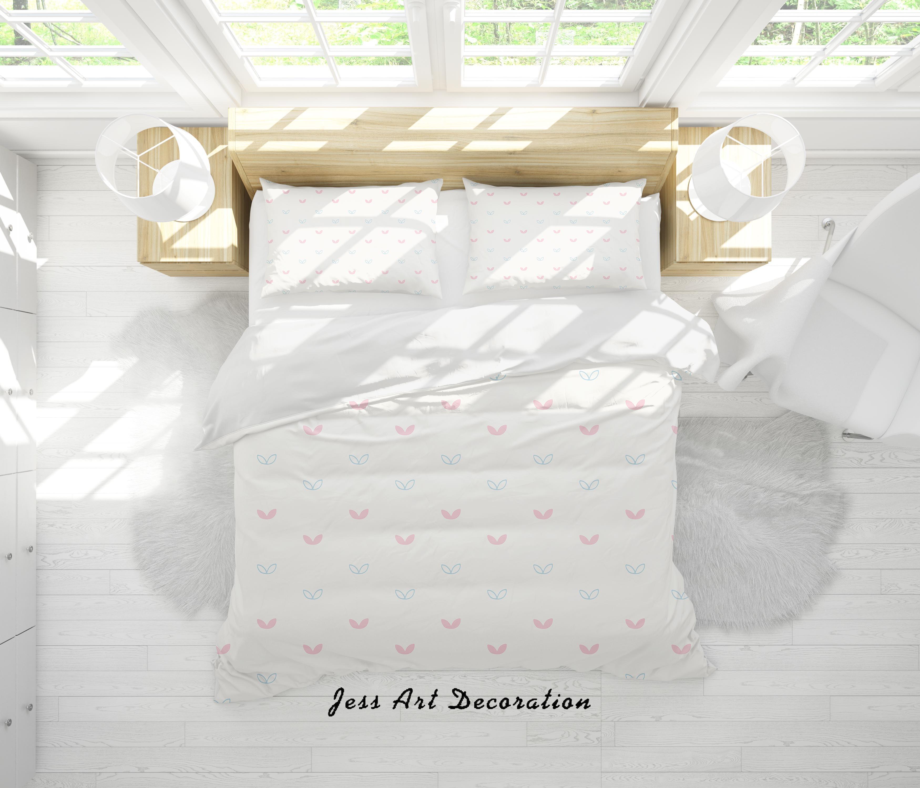 3D White Floral Quilt Cover Set Bedding Set Duvet Cover Pillowcases SF42- Jess Art Decoration