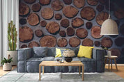 3D Wooden Stump Stacked Wall Mural Wallpaper SWW3972- Jess Art Decoration