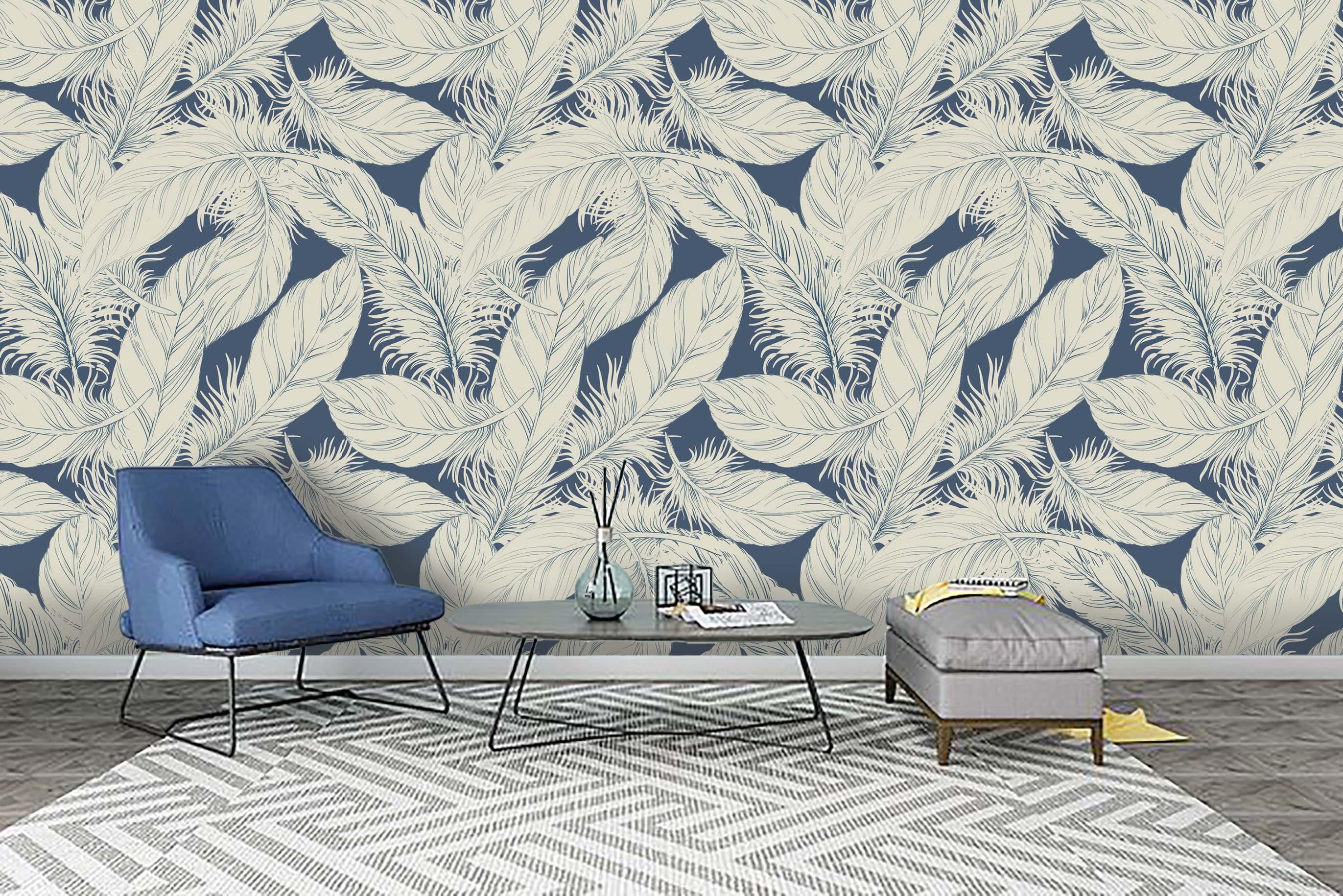 3D White Feather Pattern Wall Mural Wallpaper 148- Jess Art Decoration