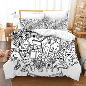 3D Abstract Monster Graffiti Quilt Cover Set Bedding Set Duvet Cover Pillowcases 43- Jess Art Decoration