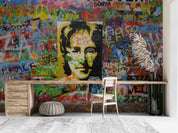3D Abstract Art Graffiti Alphabet Face Wall Mural Wallpaper GD 4085- Jess Art Decoration