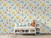 3D Hand Sketching Floral Butterfly Insect Wall Mural Wallpaper LXL 1426- Jess Art Decoration
