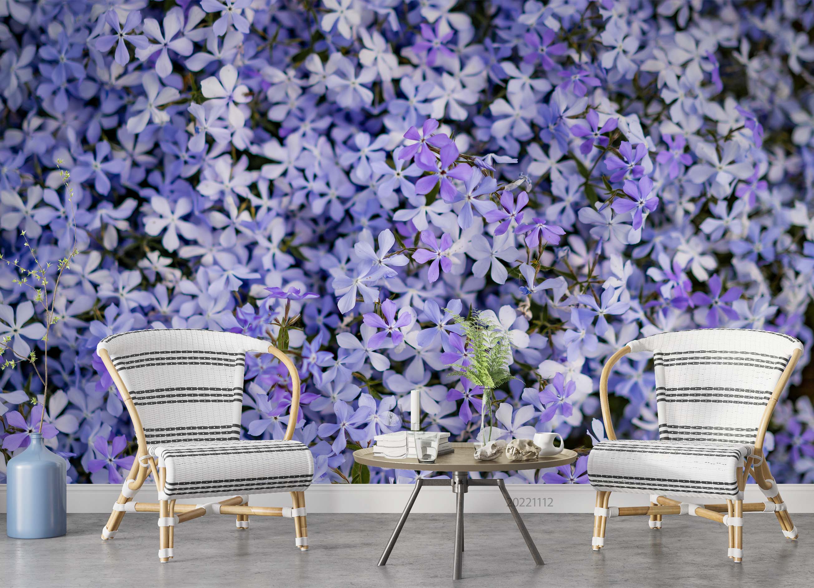 3D Vintage Purple Lilac Flowers Wall Mural Wallpaper GD 2302- Jess Art Decoration