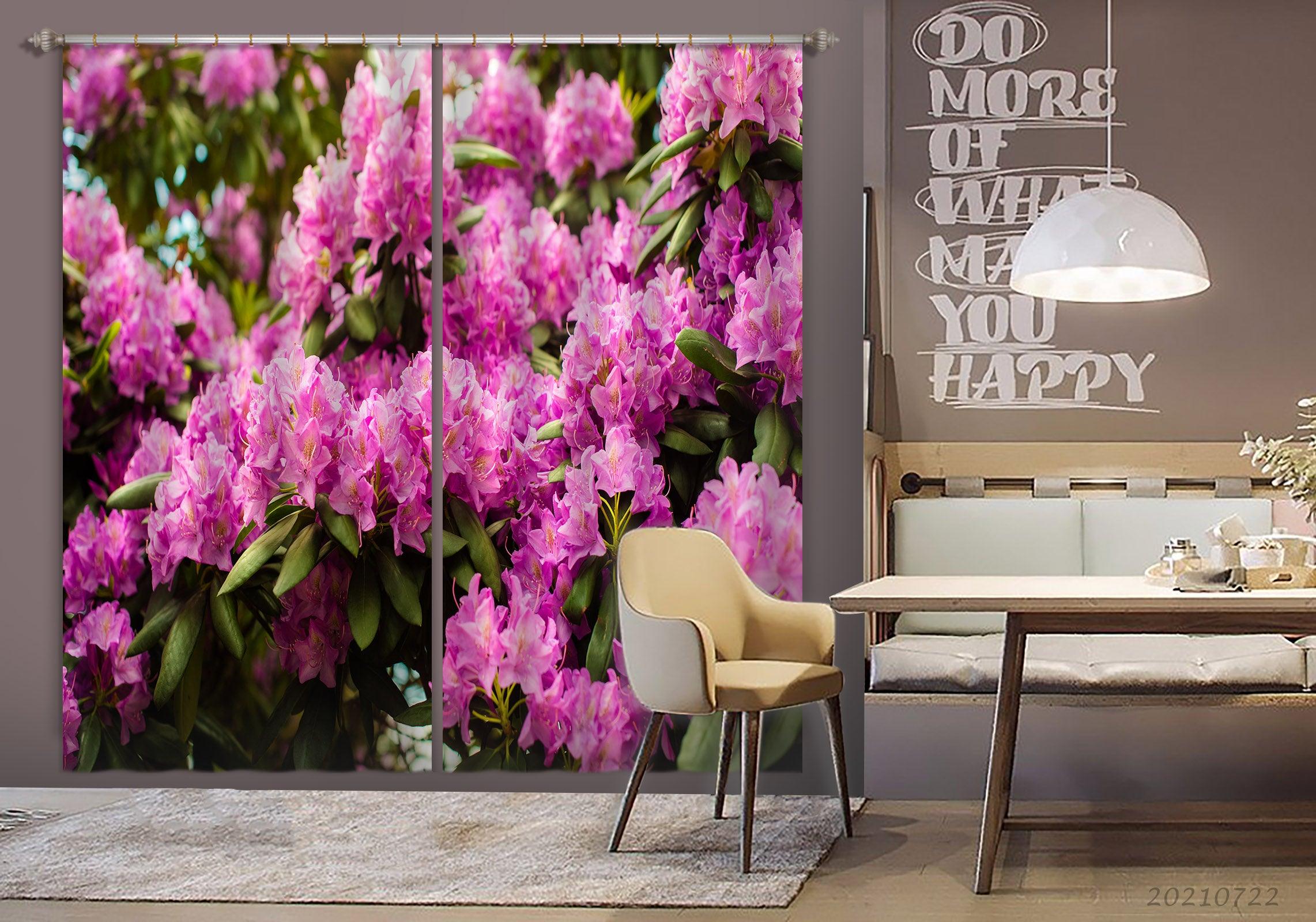 3D Purple Floral Curtains and Drapes LQH 154- Jess Art Decoration