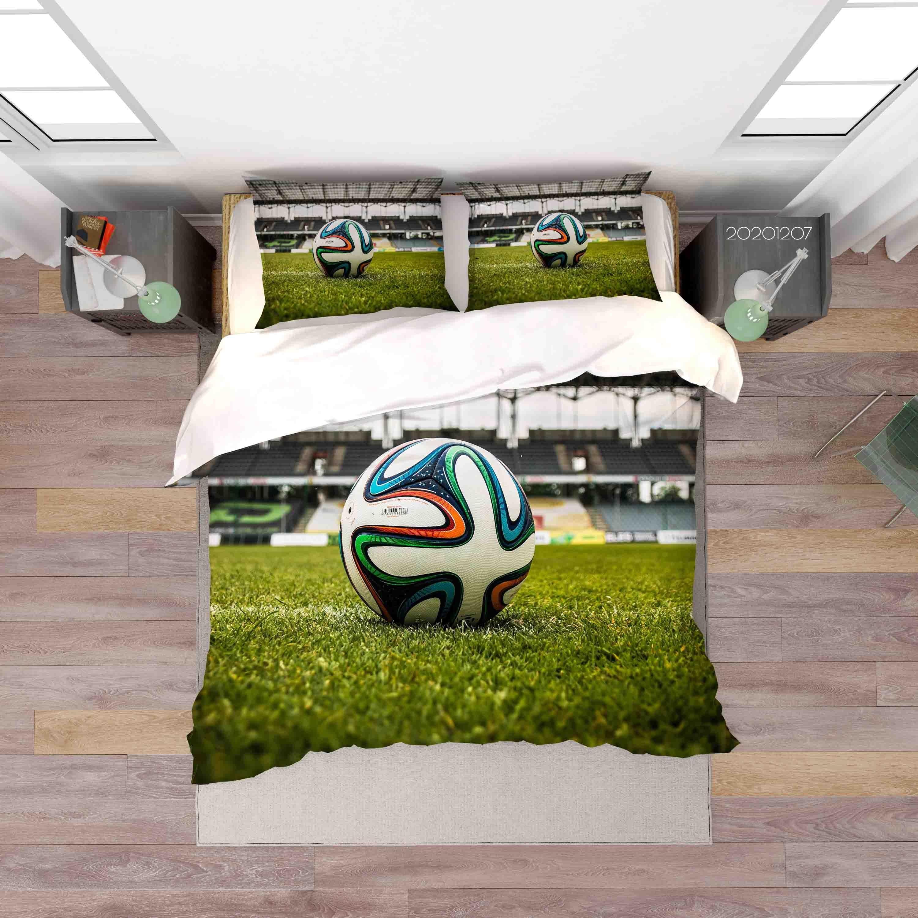 3D Pexels Sports Football Court Quilt Cover Set Bedding Set Duvet Cover Pillowcases LXL- Jess Art Decoration