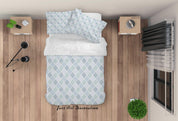 3D Japanese Traditional Seamless Horizontally Vertically Blue Pattern Quilt Cover Set Bedding Set Duvet Cover Pillowcases LXL- Jess Art Decoration