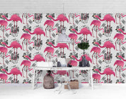 3D Watercolour Plant Flamingo Wall Mural Wallpaper LXL 1434- Jess Art Decoration