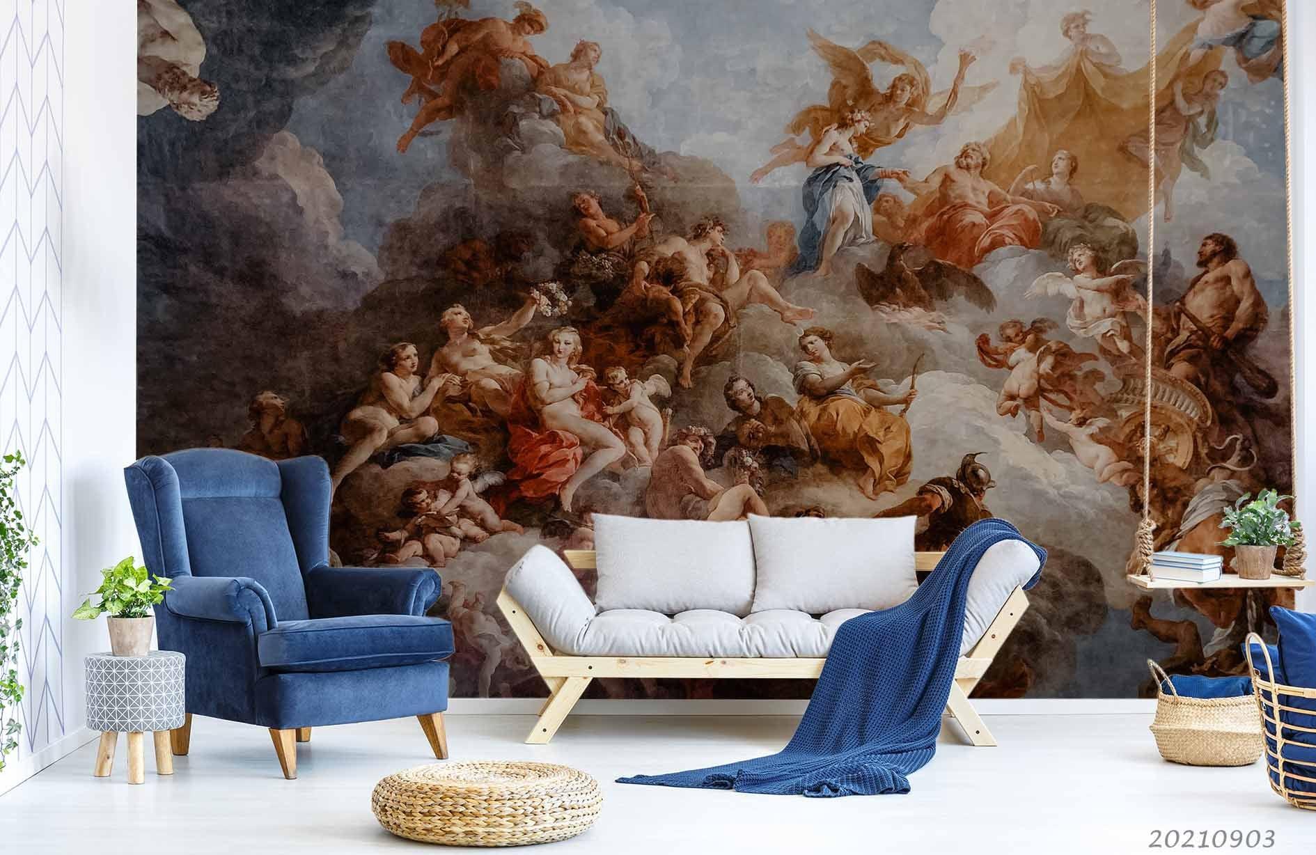 3D European Religious Angel Wall Mural Wallpaper LQH 93- Jess Art Decoration