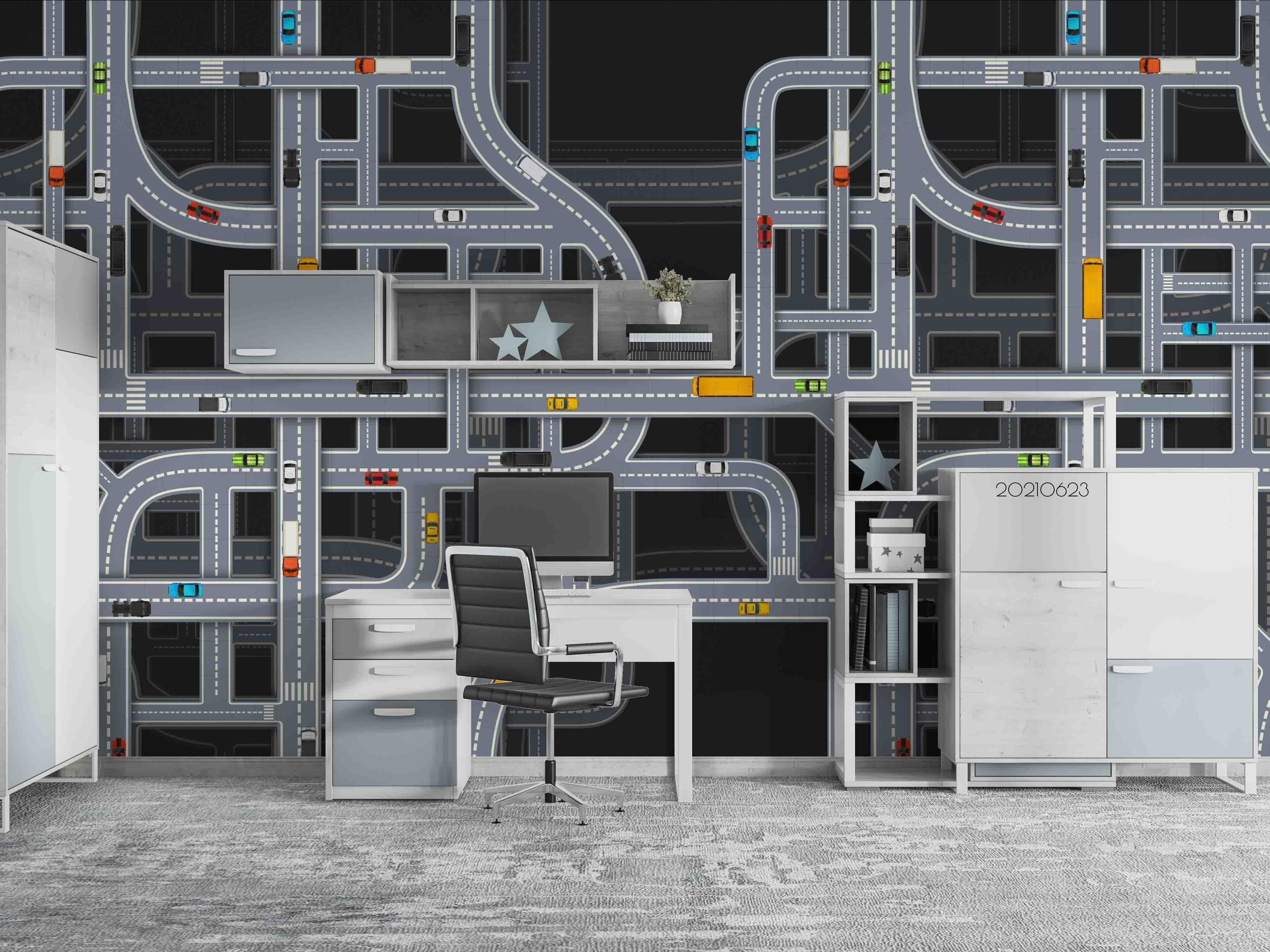 3D City Traffic Map Wall Mural Wallpaper LQH 20- Jess Art Decoration