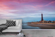 3D Oceans Beach Coastal City Sunset Glow Wall Mural Wallpaper SWW4162- Jess Art Decoration