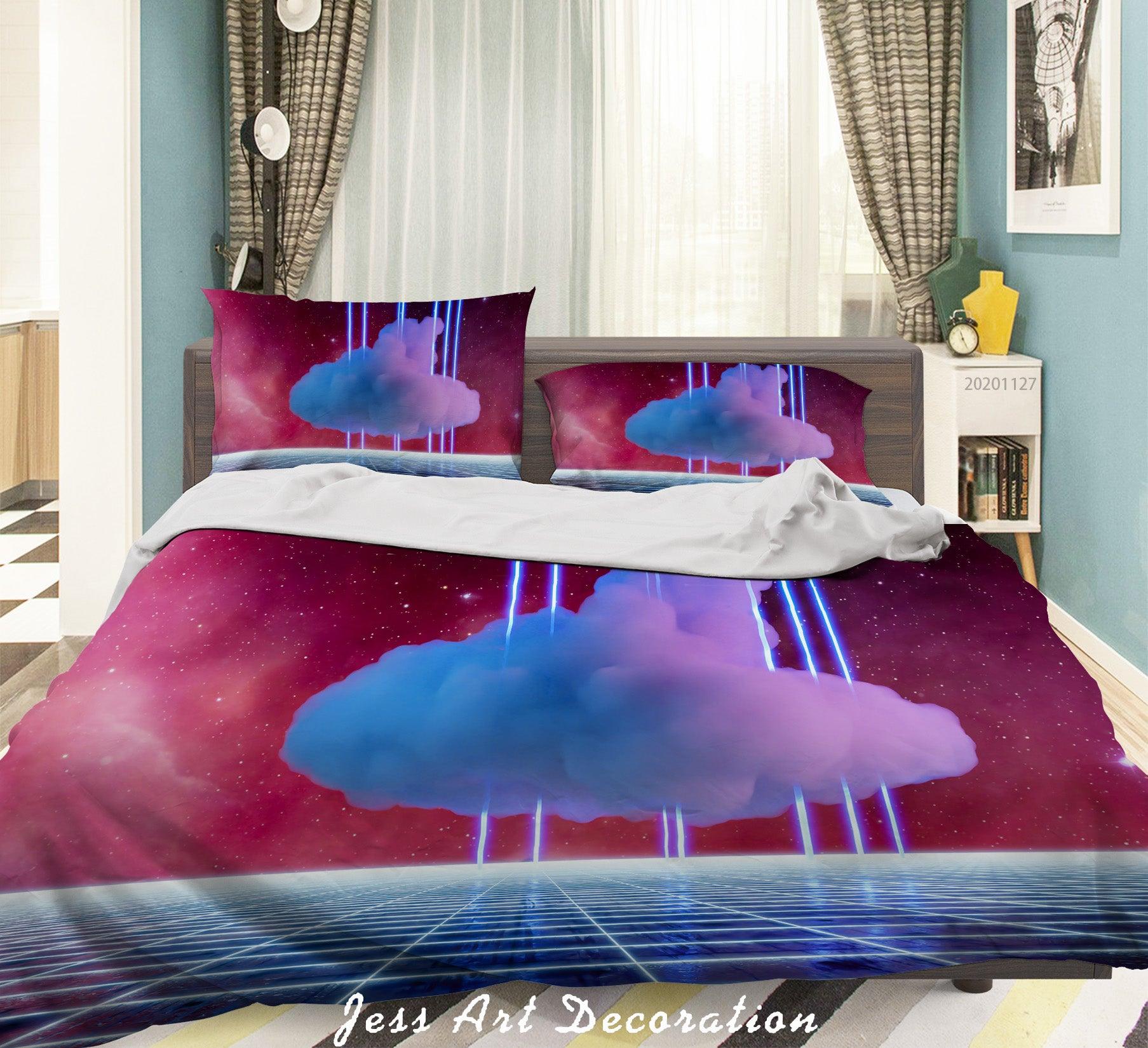 3D Abstract Digital Space Cloud Quilt Cover Set Bedding Set Duvet Cover Pillowcases LXL- Jess Art Decoration