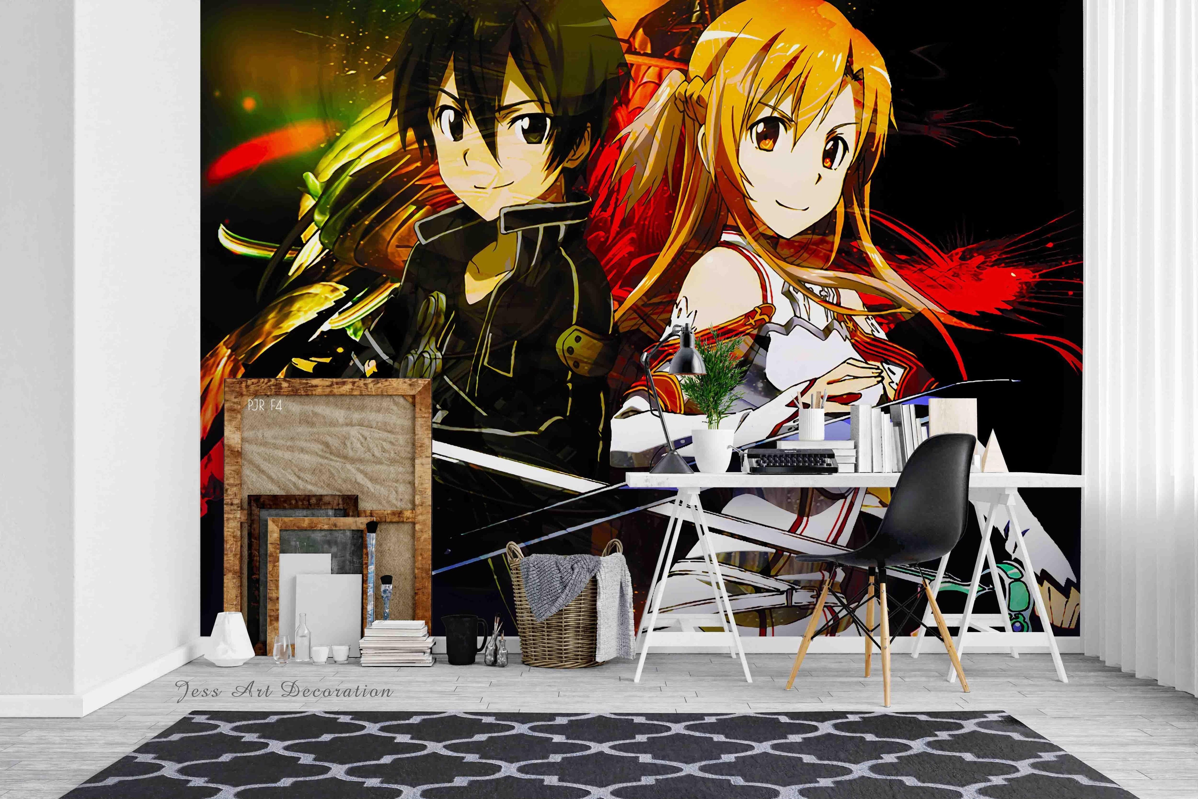 3D Anime Fighting Duo anime fighting duo mural wall mural wallpaper for teen room - view 3