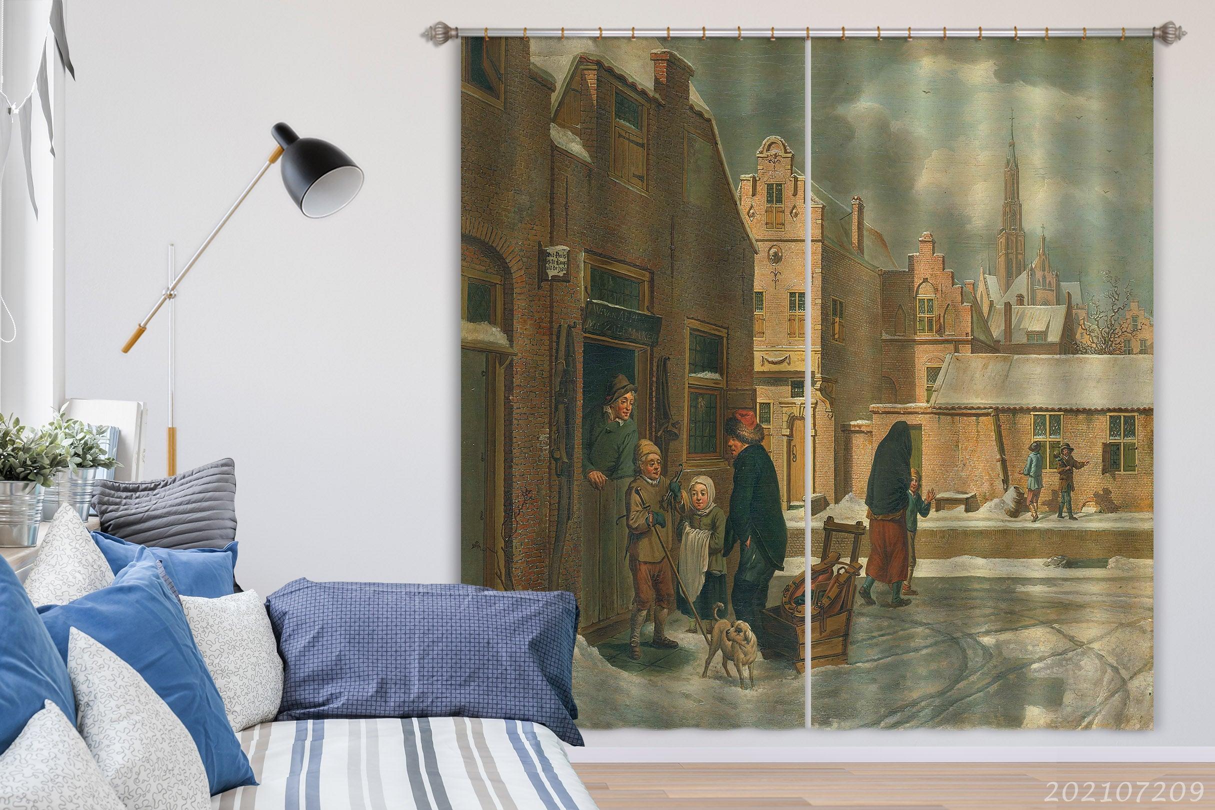 3D Landscape Oil Painting Curtains and Drapes LQH 80- Jess Art Decoration