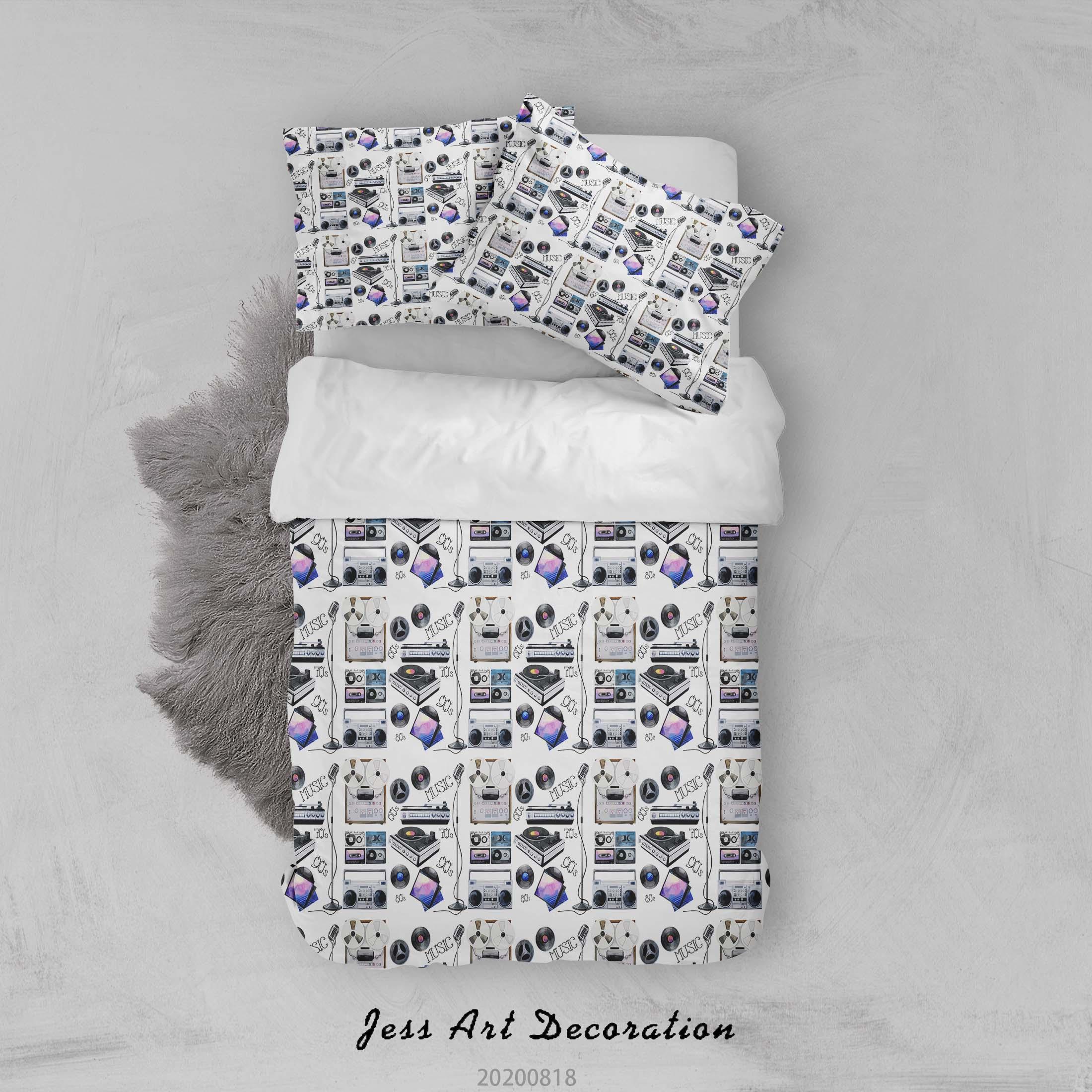3D Vintage Musical Player Pattern Quilt Cover Set Bedding Set Duvet Cover Pillowcases LXL- Jess Art Decoration