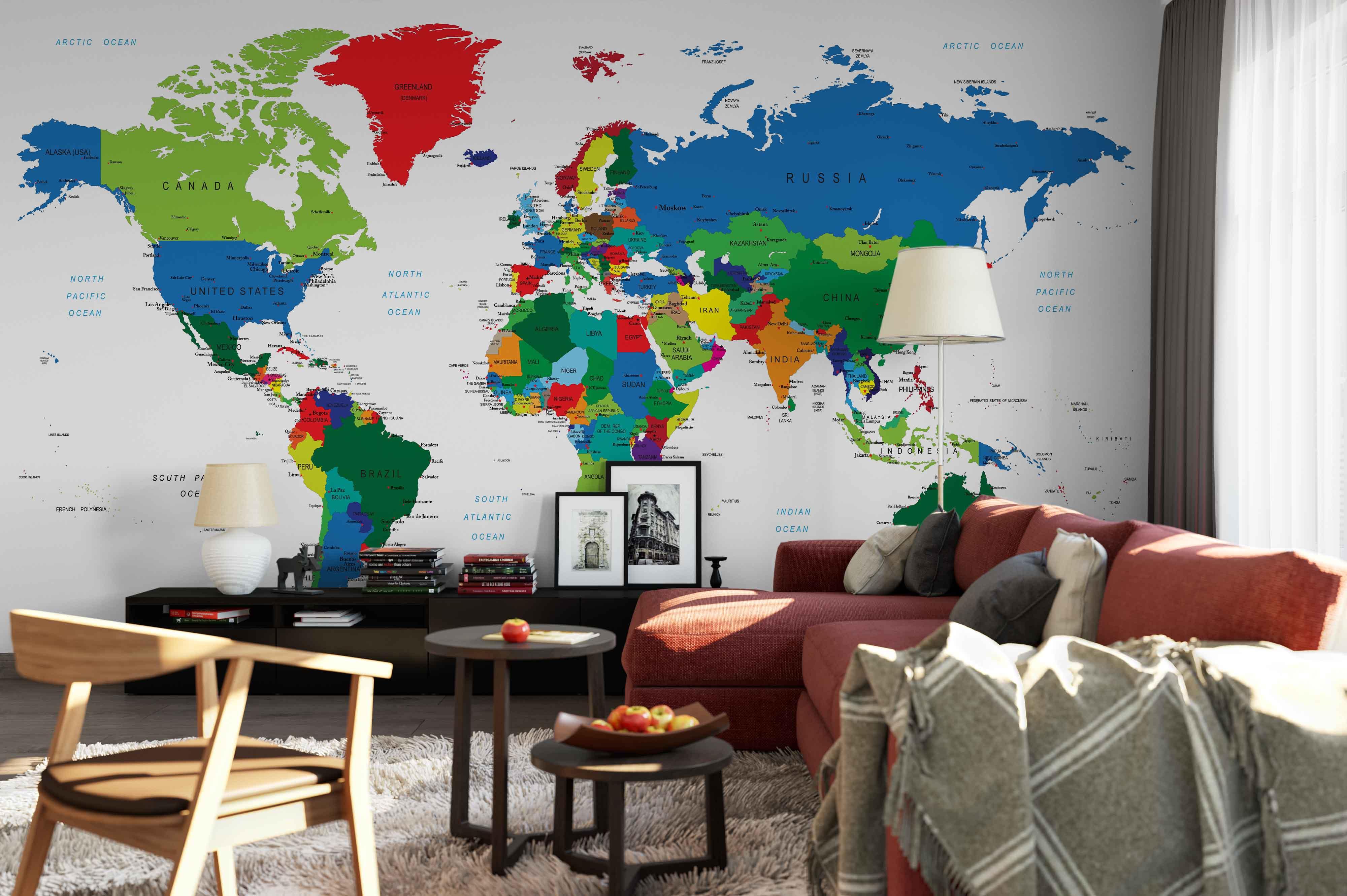 3D World Map Wall Mural Wallpaper 126- Jess Art Decoration