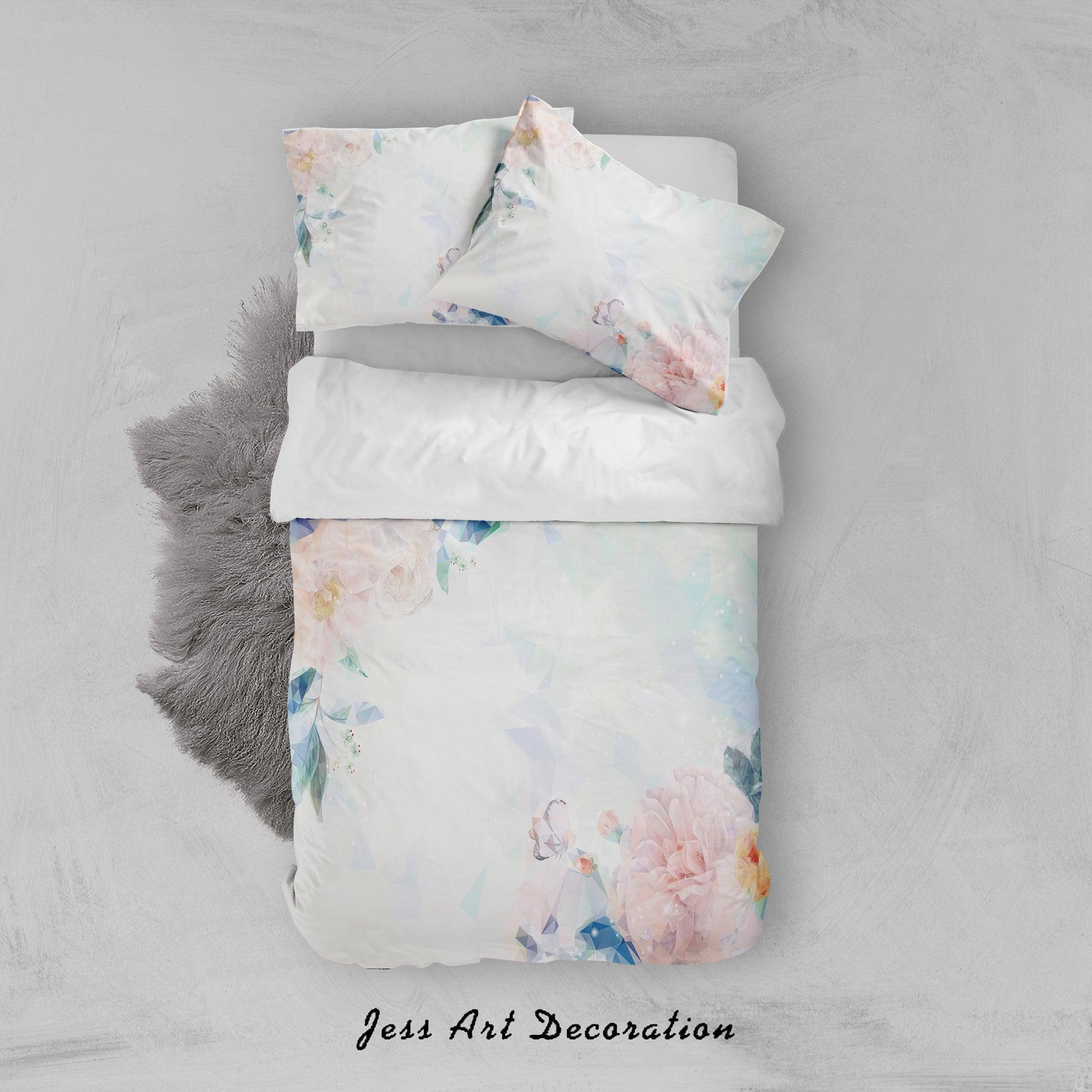 3D Flowers Butterfly Quilt Cover Set Bedding Set Duvet Cover Pillowcases SF65- Jess Art Decoration