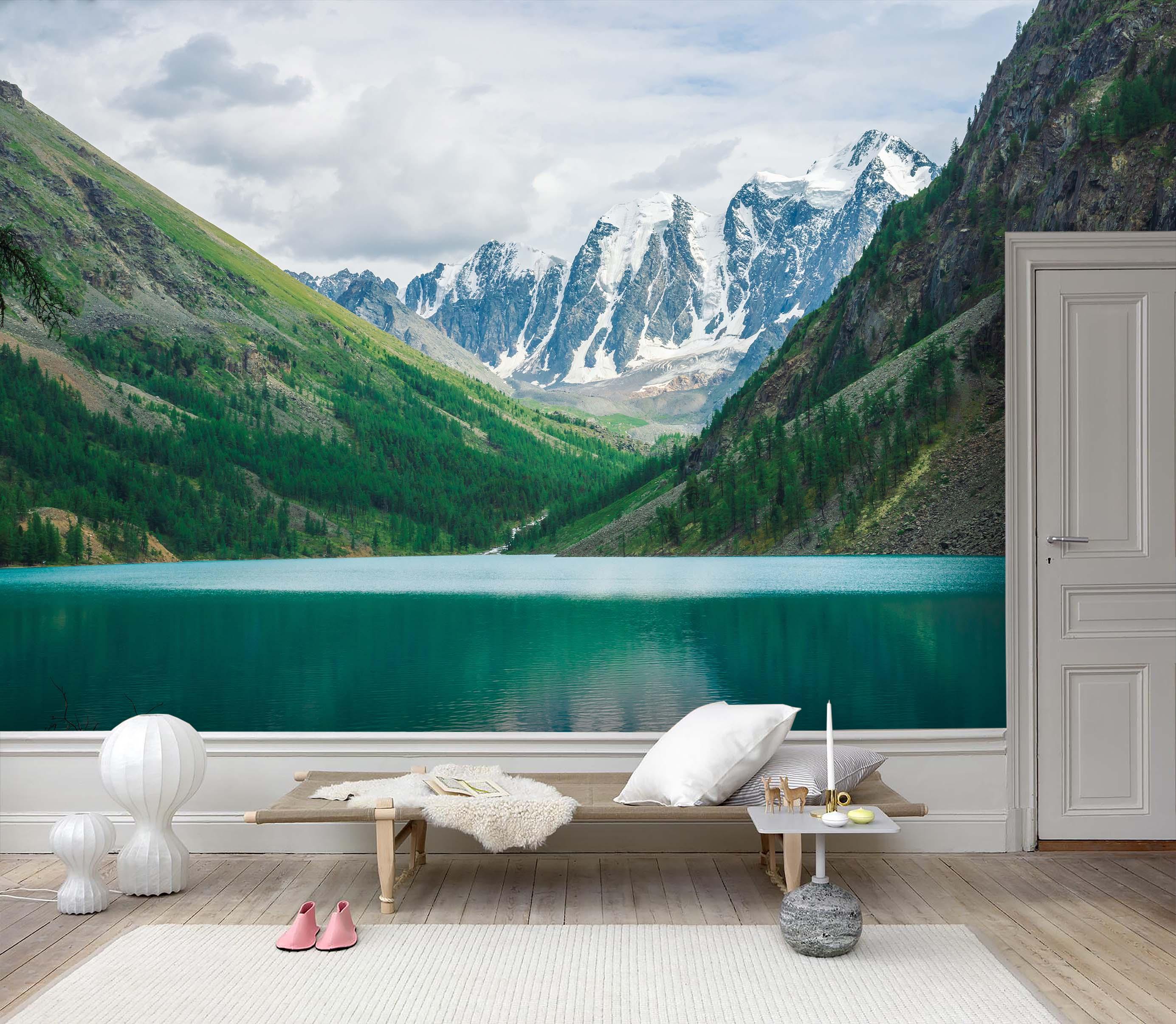 3D Lake Snow Mountain Wall Mural Wallpaper 100- Jess Art Decoration