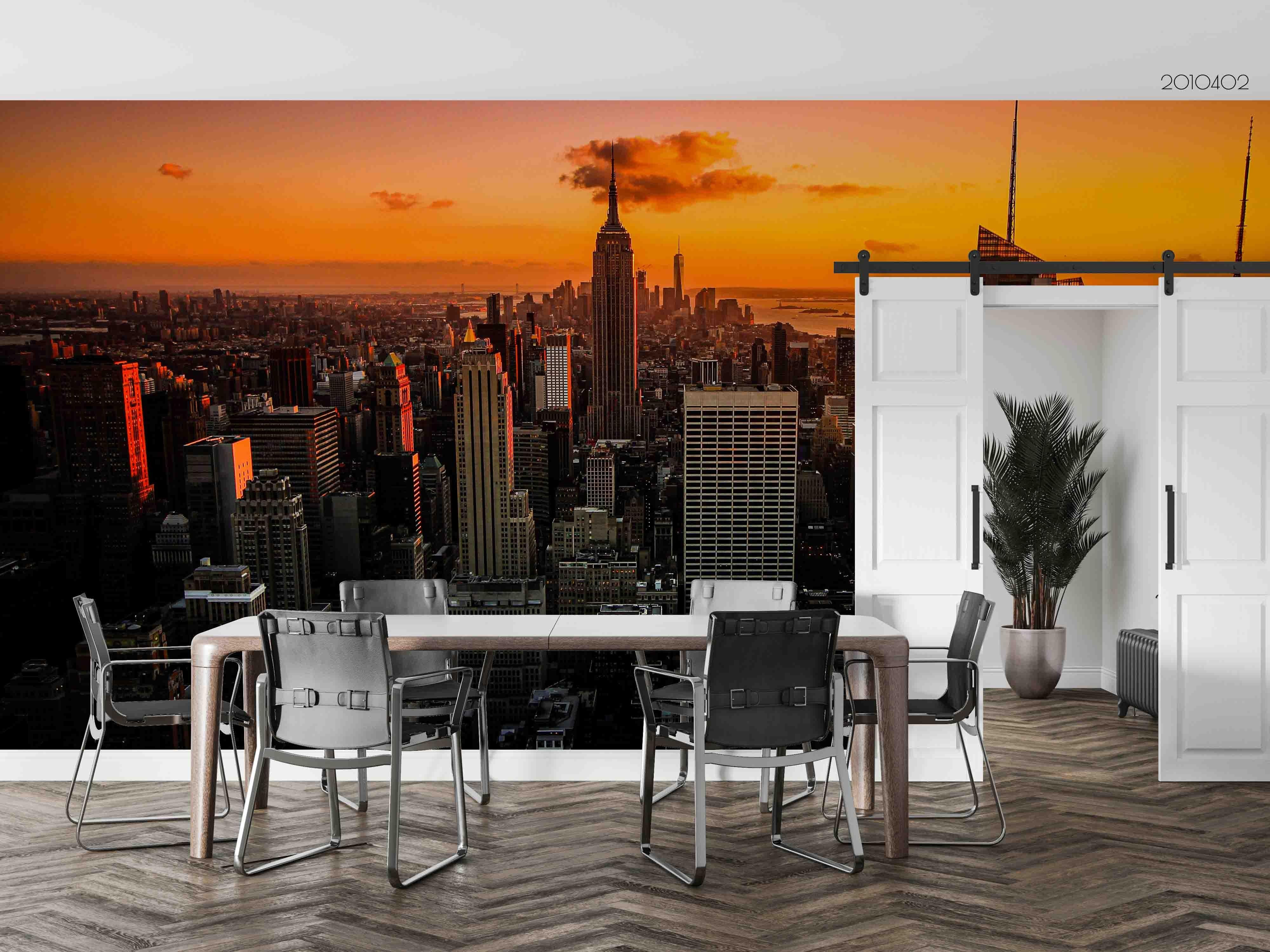 3D Architecture City Sunset Sky Wall Mural Wallpaper LQH 105- Jess Art Decoration