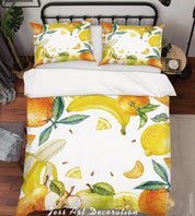 3D Colorful Lemon Banana Fruity Quilt Cover Set Bedding Set Duvet Cover Pillowcases LXL- Jess Art Decoration