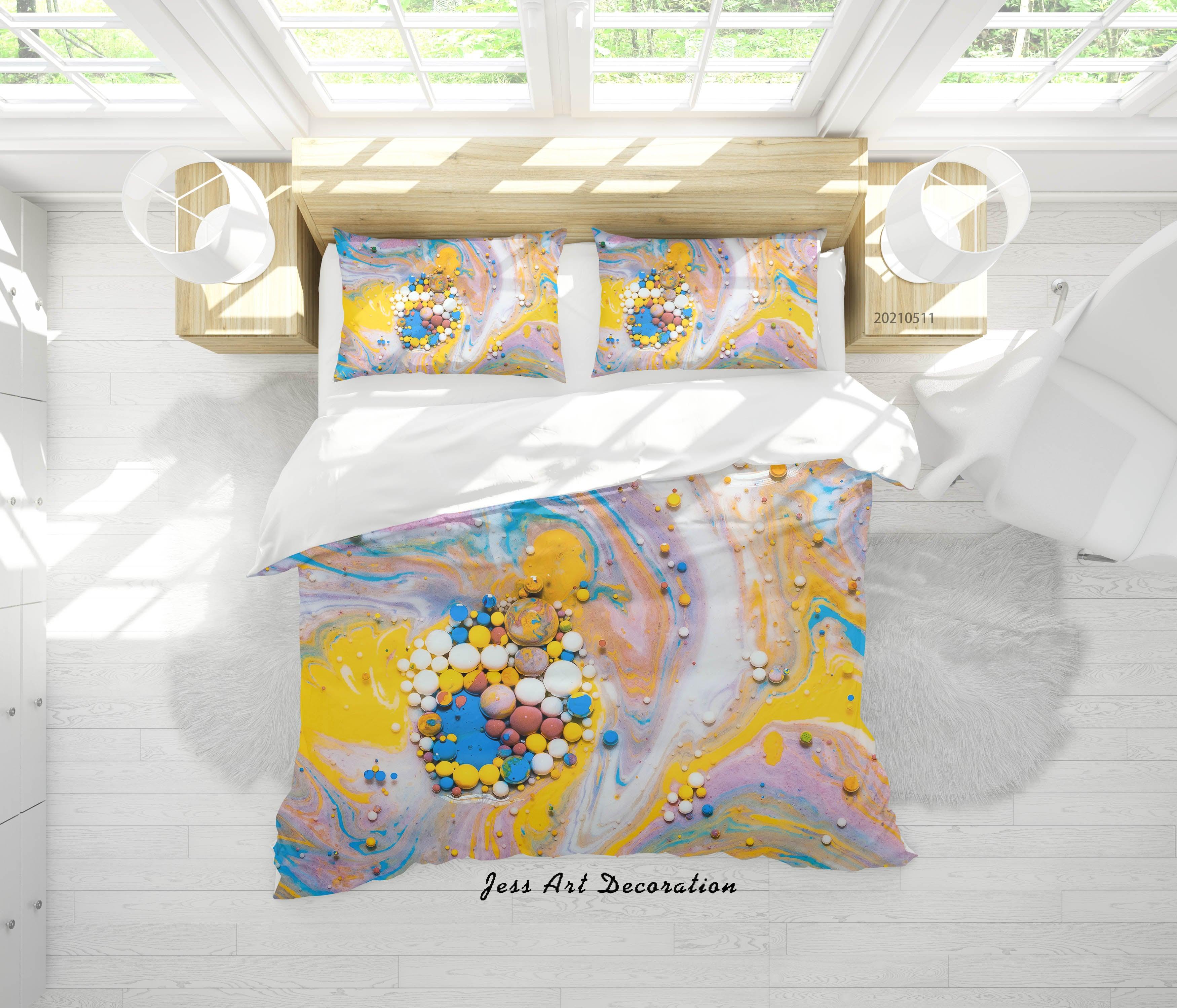 3D Abstract Color Marble Pebbles Quilt Cover Set Bedding Set Duvet Cover Pillowcases 6- Jess Art Decoration