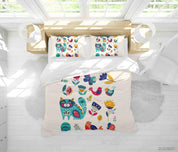 3D Hand Drawn Colorful Animals Quilt Cover Set Bedding Set Duvet Cover Pillowcases 135 LQH- Jess Art Decoration