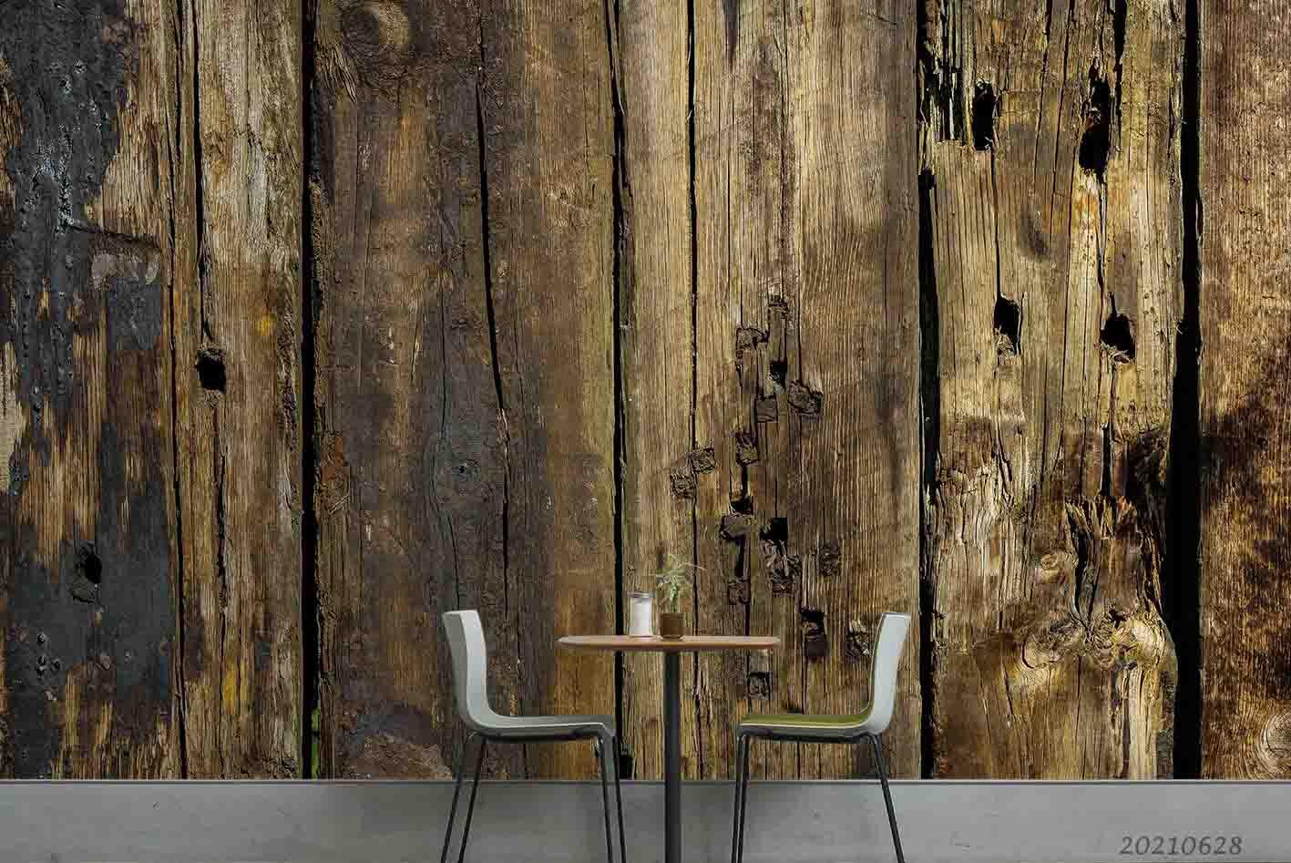 3D Wood Board Texture Wall Mural Wallpaper LQH 300- Jess Art Decoration