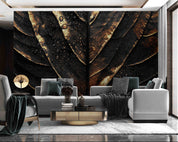 3D Vintage Wet Alocasia Leaf Wall Mural Wallpaper GD 1831- Jess Art Decoration