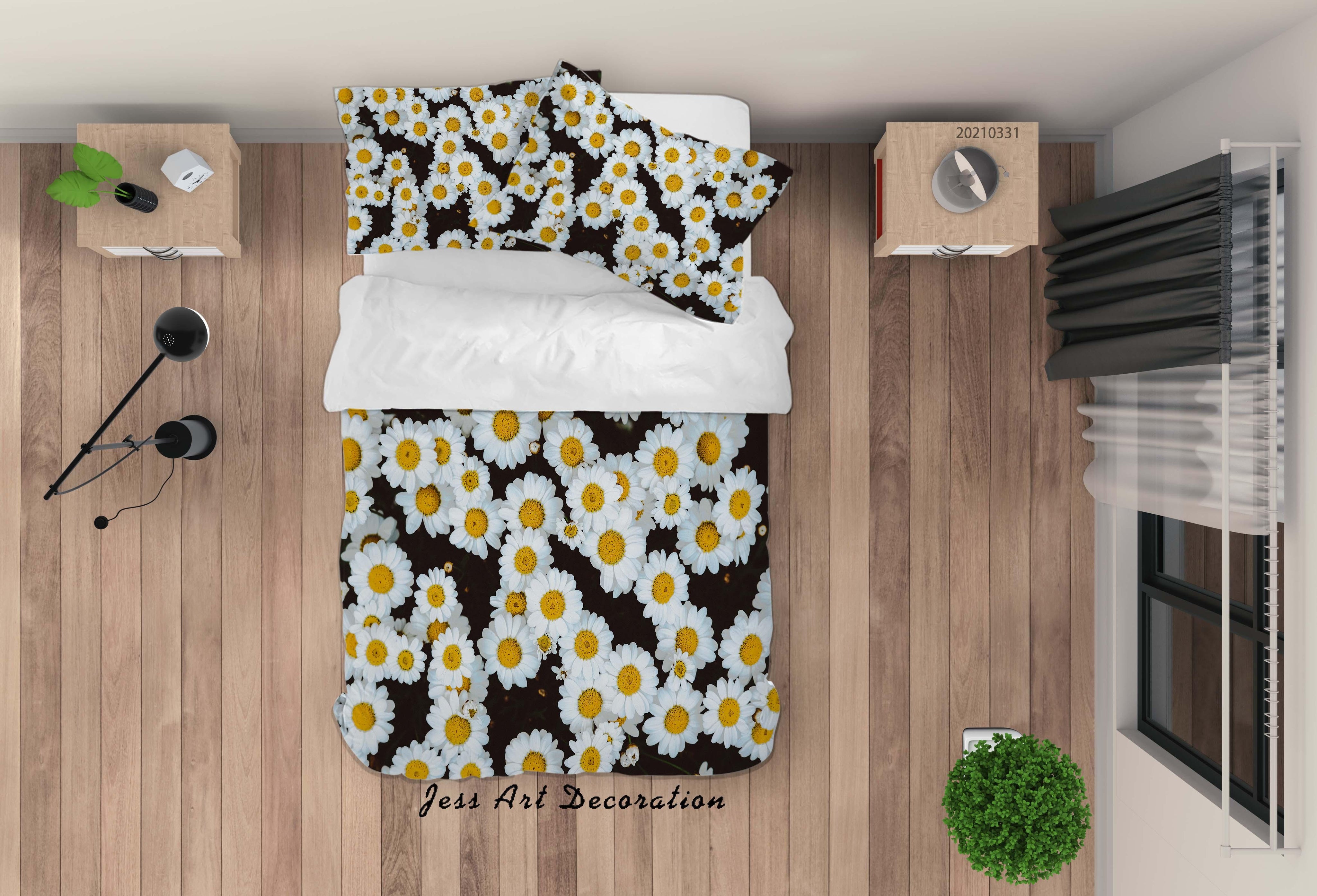 3D White Chrysanthemum Quilt Cover Set Bedding Set Duvet Cover Pillowcases 254- Jess Art Decoration