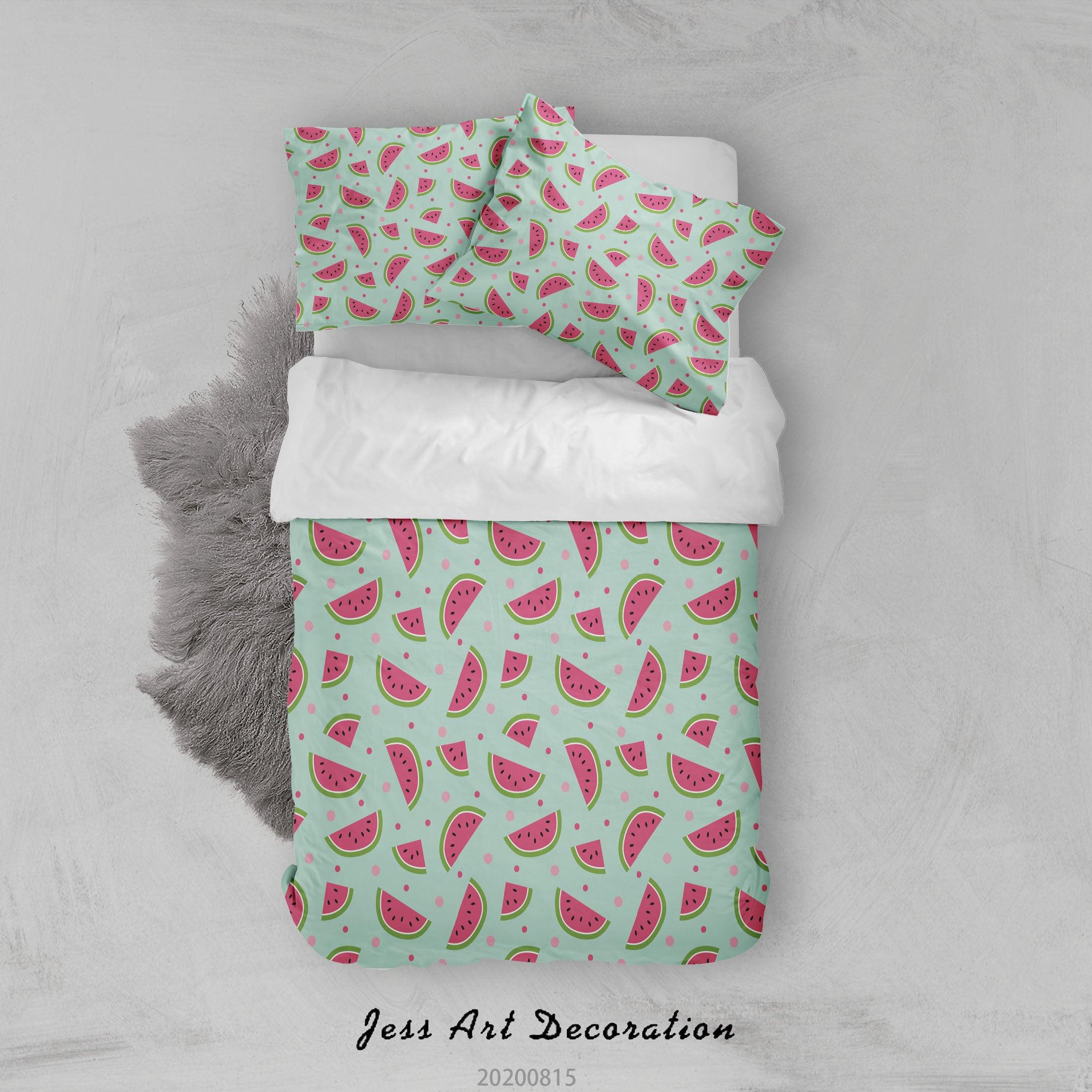 3D Watermelon Fruity Blue Quilt Cover Set Bedding Set Duvet Cover Pillowcases LXL- Jess Art Decoration