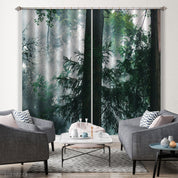 3D Woods Green Leaf Fog Landscape Curtains and Drapes GD 2784- Jess Art Decoration