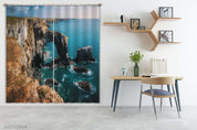 3D Mountain Sea Coast Landscape Curtains and Drapes LQH 205- Jess Art Decoration