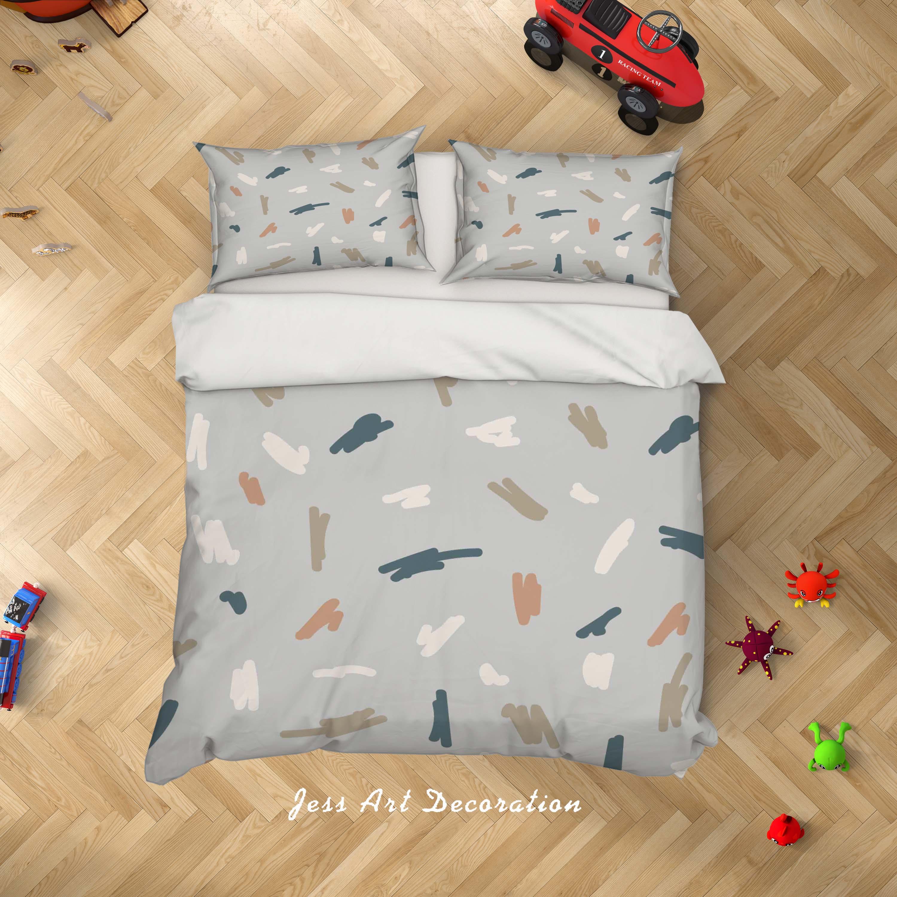 3D Abstract Grey Geometric Pattern Quilt Cover Set Bedding Set Duvet Cover Pillowcases A023 LQH- Jess Art Decoration