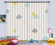 3D Cloud Moon Pattern Curtains and Drapes LQH 133- Jess Art Decoration
