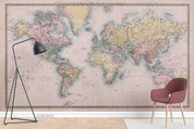 3D World Map Wall Mural Wallpaper LQH 593- Jess Art Decoration