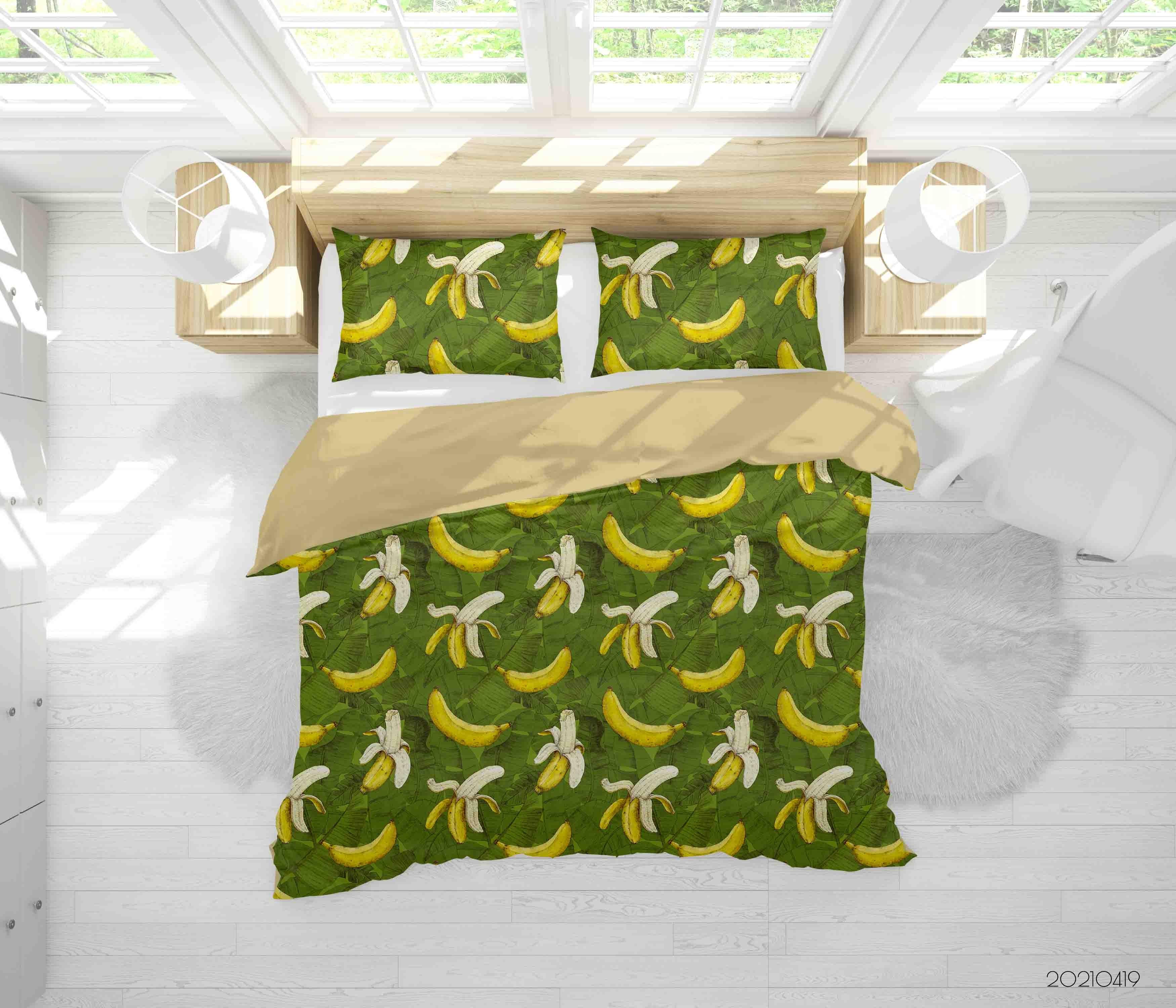 3D Tropical Banana Leaf Quilt Cover Set Bedding Set Duvet Cover Pillowcases 116- Jess Art Decoration