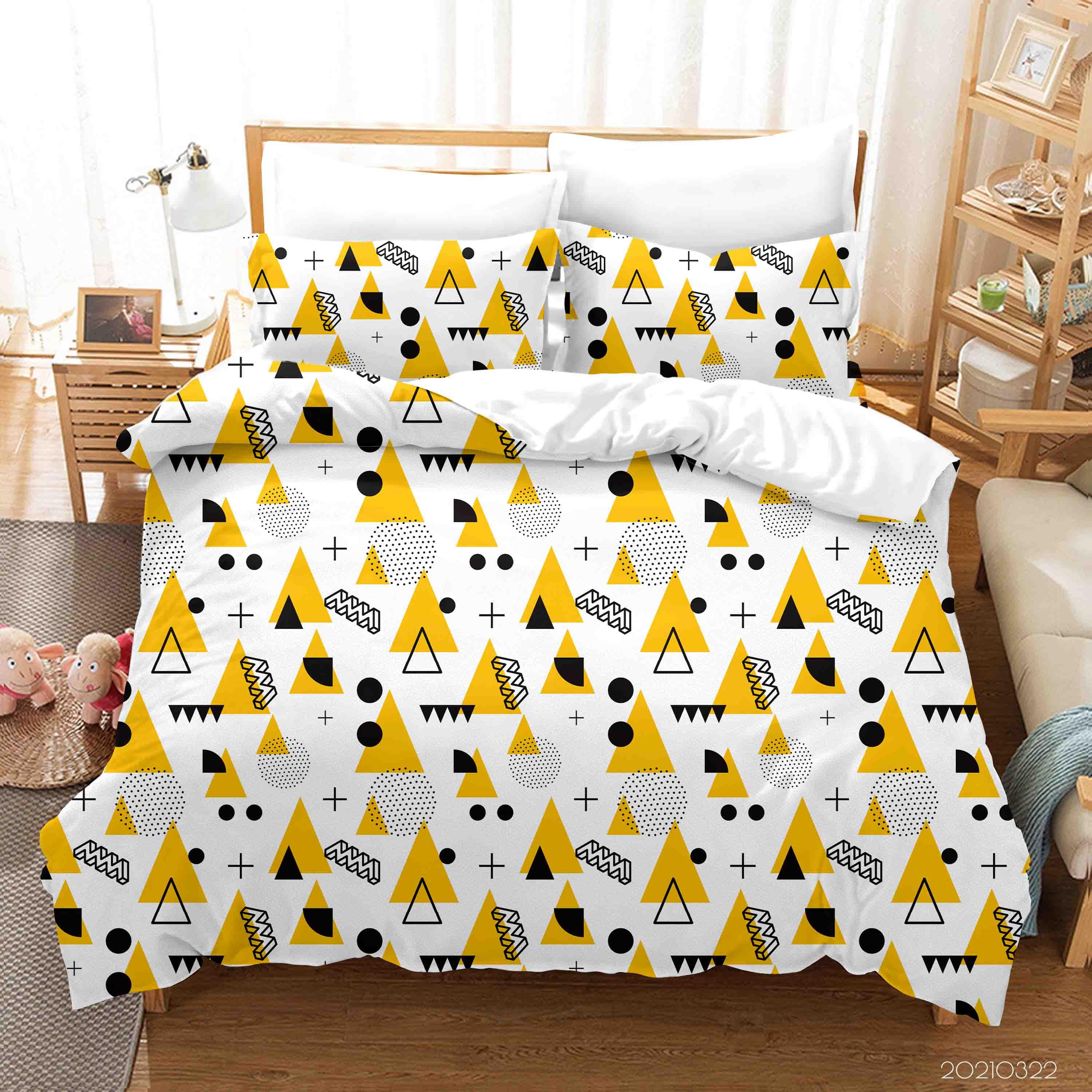 3D Abstract Geometric Pattern Quilt Cover Set Bedding Set Duvet Cover Pillowcases 130- Jess Art Decoration