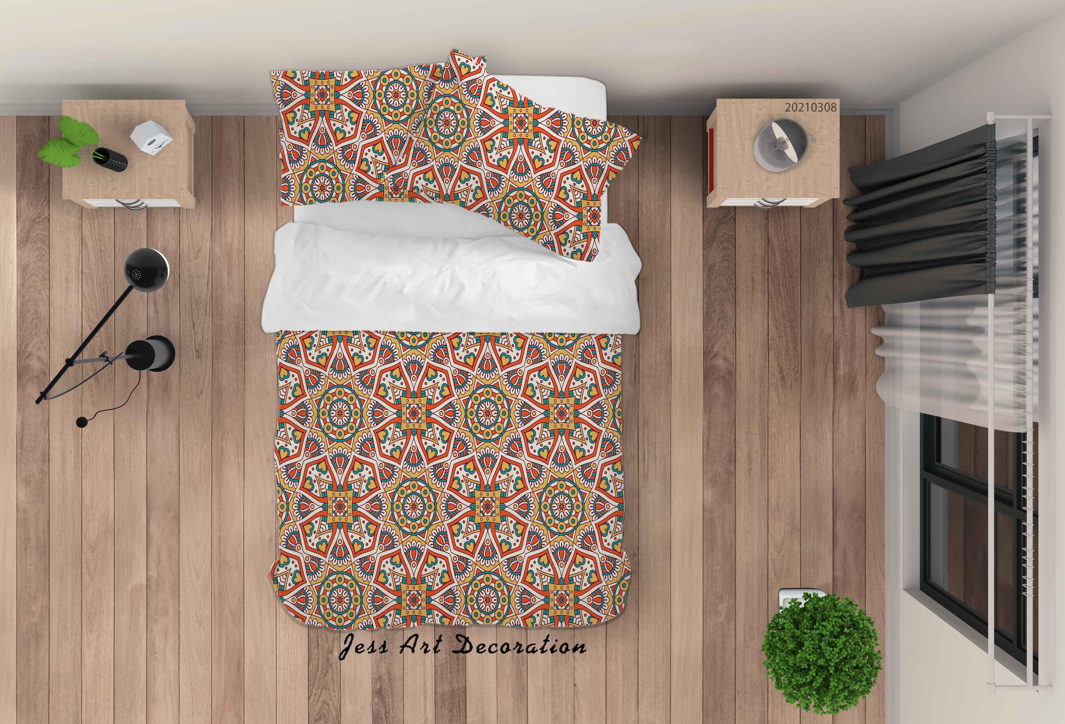 3D Abstract Color Floral Quilt Cover Set Bedding Set Duvet Cover Pillowcases 23- Jess Art Decoration